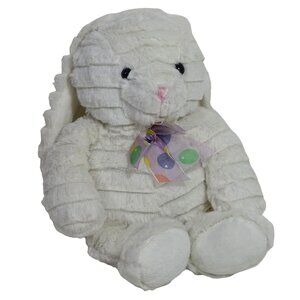 American Greetings White Plush Bunny Rabbit Stuffed Animal Easter With Bow 12"